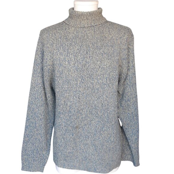 Nevada SZ L Turtle Neck Heavy Weight Sweater, Blue, Taupe & Cream - Picture 1 of 16